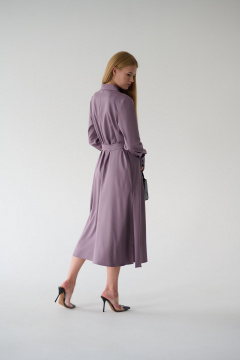 Миди платье-рубашка с классическим воротником и поясом Мастер Мод 860с пыльно-лиловый - фото 4