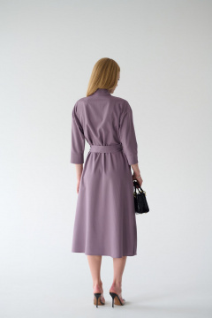 Платье-рубашка миди с кокеткой и разрезом на кнопках Мастер Мод 861с пыльно-лиловый - фото 2