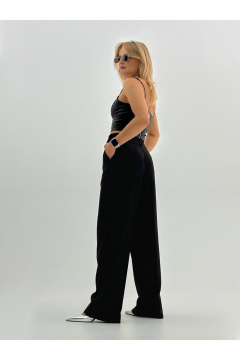 Классические брюки со стрелками из костюмной вискозы DEVITA 3017-2 черный - фото 5