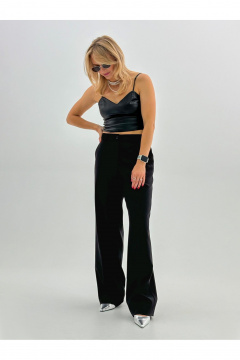 Классические брюки со стрелками из костюмной вискозы DEVITA 3017-2 черный - фото 3