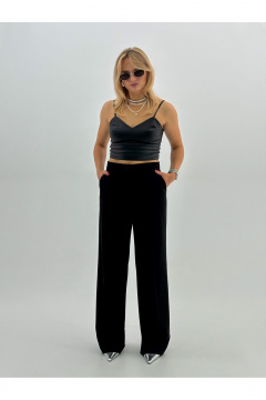 Классические брюки со стрелками из костюмной вискозы DEVITA 3017-2 черный - фото 1