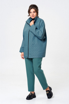 Брюки и жакет зауженные комплект из текстиля Liona Style 911 морская_волна - фото 1