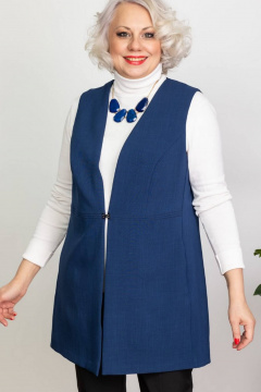 Голубой жилет с карманами и застежкой на украшение Camelia 20142 7 - фото 1