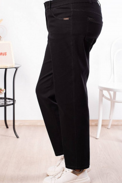 Черные джинсы прямого силуэта с стразами и резинкой Camelia 2232 1 - фото 4