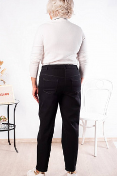 Черные джинсы прямого силуэта с стразами и резинкой Camelia 2232 1 - фото 2