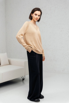 Джемпер вязаный с короткими рукавами и V-образным вырезом Romgil РВ0016-ХЛ2 соломенный - фото 4