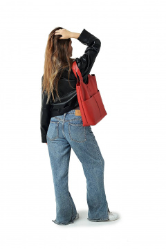 Классическая сумка из экокожи в разнообразных цветах MT.Style City Red2 - фото 2