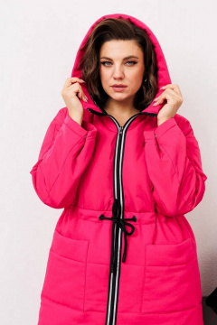 Женская демисезонная куртка свободного кроя с капюшоном Runella 1648 фуксия - фото 1