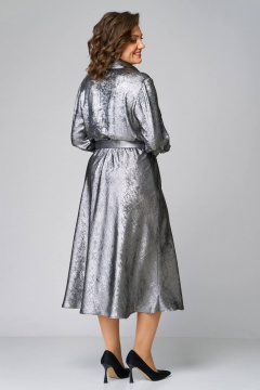Нарядное платье из ткани с блестящим эффектом и отрезным силуэтом Koketka i K 1192 серебро - фото 2