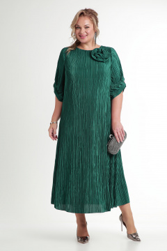 Длинное вечернее платье из плиссированной ткани с цветком Новелла Шарм А4017-6 - фото 3