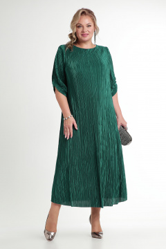 Длинное вечернее платье из плиссированной ткани с цветком Новелла Шарм А4017-6 - фото 4