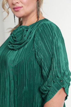 Длинное вечернее платье из плиссированной ткани с цветком Новелла Шарм А4017-6 - фото 5