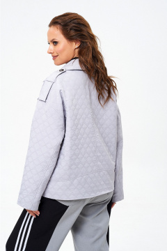 Стеганый жакет и двухцветные широкие брюки, демисезон Liona Style 914 серый - фото 3