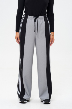 Широкие брюки и стеганый жакет на резинке, демисезон Liona Style 915 серый - фото 1