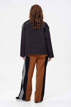 Костюм брюки и жакет из текстиля с патами, демисезон Liona Style 916 черный-корица - фото 3