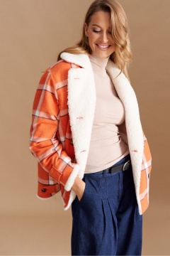 Полупальто ELLETTO 3782 оранжево-белый - фото 5