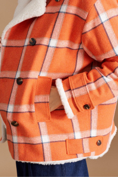 Полупальто ELLETTO 3782 оранжево-белый - фото 4