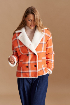 Полупальто ELLETTO 3782 оранжево-белый - фото 1