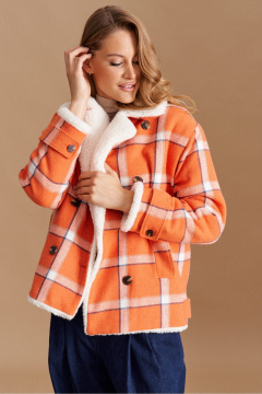 Полупальто ELLETTO 3782 оранжево-белый - фото 3