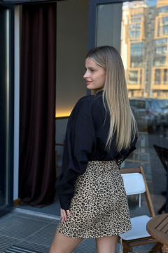 Бежевый мини-юбка из текстиля для повседневной жизни THE.WOMAN 0231 песочный - фото 3