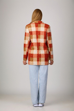 Двубортный жакет из пальтовой ткани «под каракуль» Rosheli 838 клетка - фото 3