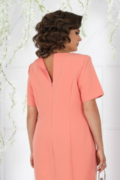 Нарядный костюм платье с кружевным кардиганом розовый Ninele 5907 коралловый - фото 4