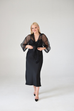 Платье-комбинация из шелковистой ткани с регулируемыми бретелями Мастер Мод 811с черный - фото 5