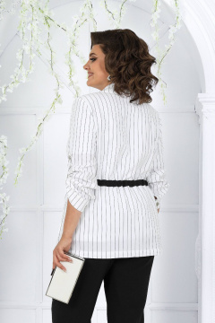 Деловой костюм блуза, брюки и жакет из текстиля-белый Ninele 7463 белый - фото 5