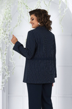 Деловой костюм блуза, брюки и жакет из текстиля-синий Ninele 7463 синий - фото 5