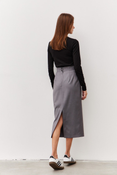 Демисезонный джемпер из трикотажа в классическом стиле Luitui R5066 черный - фото 4