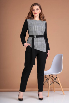 Демисезонный женский комплект из текстиля с зауженными брюками Liona Style 772 - фото 1