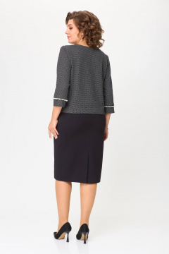 Костюм из трикотажа блуза и юбка с бусинами и тесьмой Solomeya Lux 949А - фото 2