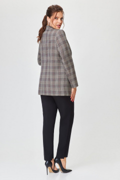 Брючный костюм с мультиколоровым жакетом и брюками DaLi 3351К клетка_с_чёрным - фото 5