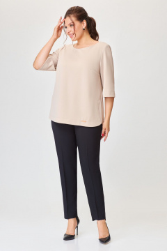 Блуза из текстиля длиной 64 см для повседневных образов DaLi 3152 светлый_беж - фото 3