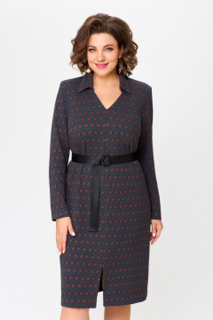 Длинное деловое платье из текстиля с рукавом 3/4 DaLi 5718 серое - фото 2