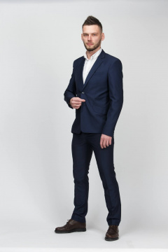 Деловой мужской костюм двойка классический LAGENTE 0640.188  темно-синий - фото 2