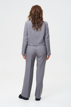 Брюки и жакет серые деловой костюм из текстиля Vilena 992 серый - фото 2