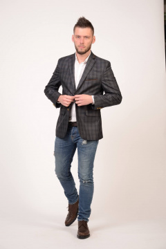 Пиджак коричневый классический незауженный из текстиля Pan-Mod 3114.176 коричневый - фото 2