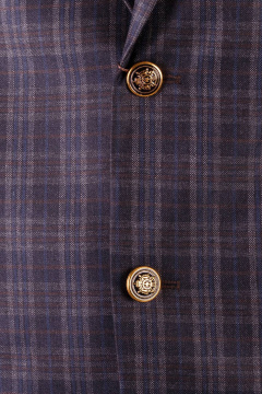 Пиджак коричневый классический незауженный из текстиля Pan-Mod 3114.182 коричневый - фото 3