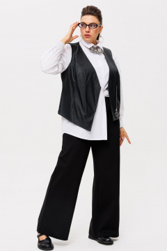 Черные брюки из вискозы и трикотажа для комфортного образа Anelli 1425 черный - фото 5