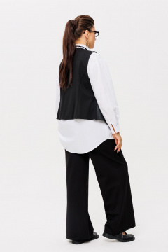 Черные брюки из вискозы и трикотажа для комфортного образа Anelli 1425 черный - фото 4