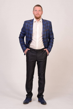 Классические зауженные брюки с стрелками из плотной поливискозы LAGENTE 6005.170 серый - фото 1