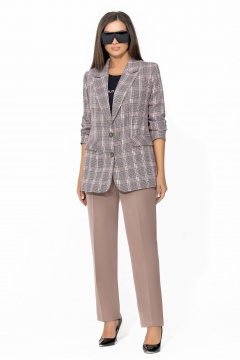 Костюм 2-ка из клетчатого текстиля с зауженными брюками Gold Style 2666 - фото 3