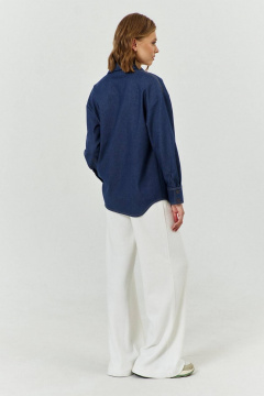 Рубашка женская из джинсовой ткани с накладным карманом COCKTAIL 1027 - фото 3
