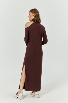 Платье из трикотажа с разрезом и съемными бусами COCKTAIL 1028-1 - фото 3