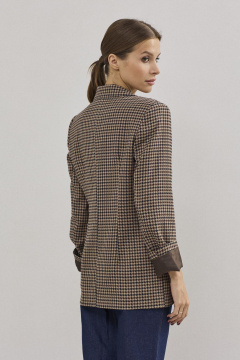 Полуприлегающий жакет из костюмной ткани с карманами и воротником DAVA 3133 шоколадный - фото 5