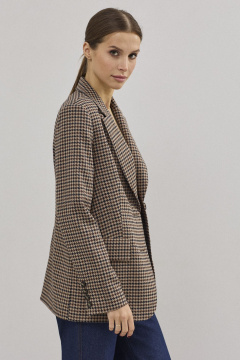 Полуприлегающий жакет из костюмной ткани с карманами и воротником DAVA 3133 шоколадный - фото 2