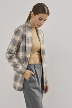 Зауженные брюки из текстиля с ременным поясом и карманами DAVA 5211 серый - фото 4