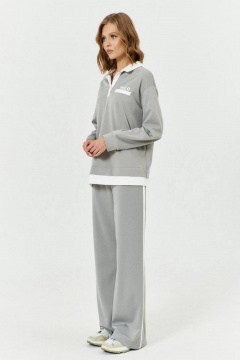 Костюм из трикотажа: джемпер с застежкой поло и брюки COCKTAIL 1033 - фото 5