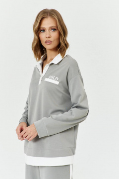 Костюм из трикотажа: джемпер с застежкой поло и брюки COCKTAIL 1033 - фото 4